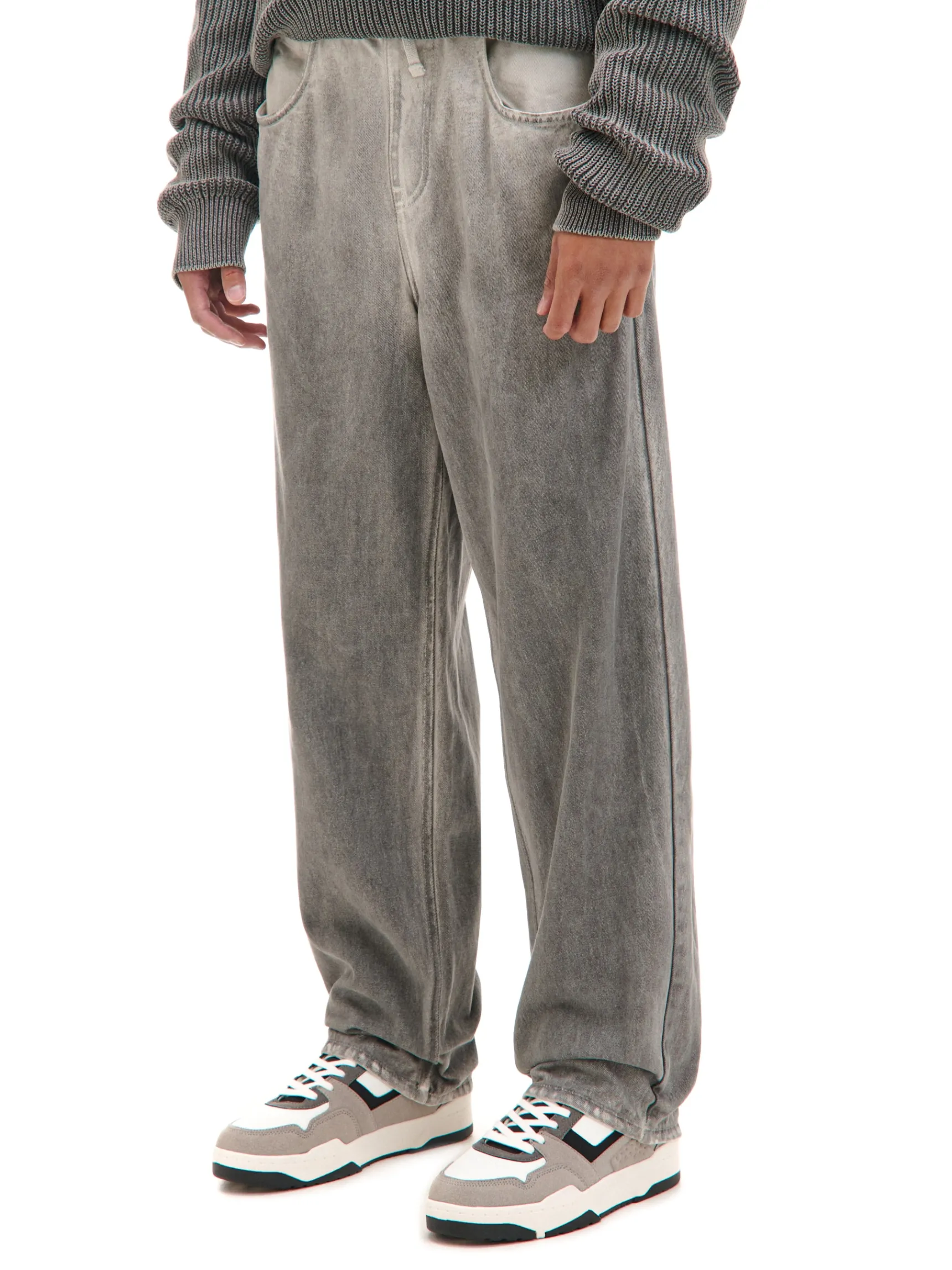 Clearance Cropp Cieniowane spodnie wide leg szary