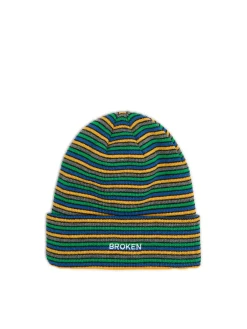 Best Cropp Czapka beanie w paski zielony