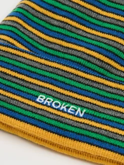 Best Cropp Czapka beanie w paski zielony