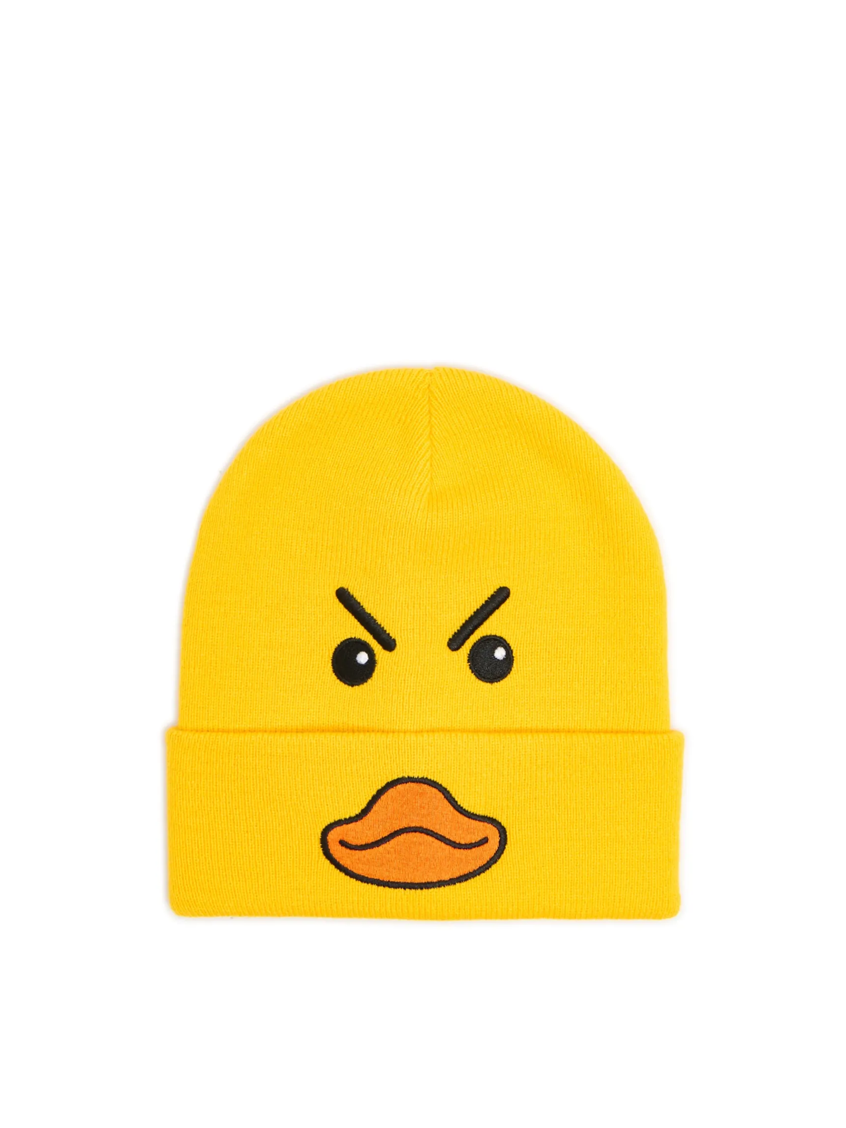 Best Cropp Czapka beanie z motywem kaczki żółty