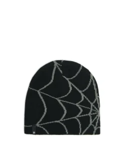 Fashion Cropp Czapka beanie z nadrukiem pajęczyny czarny