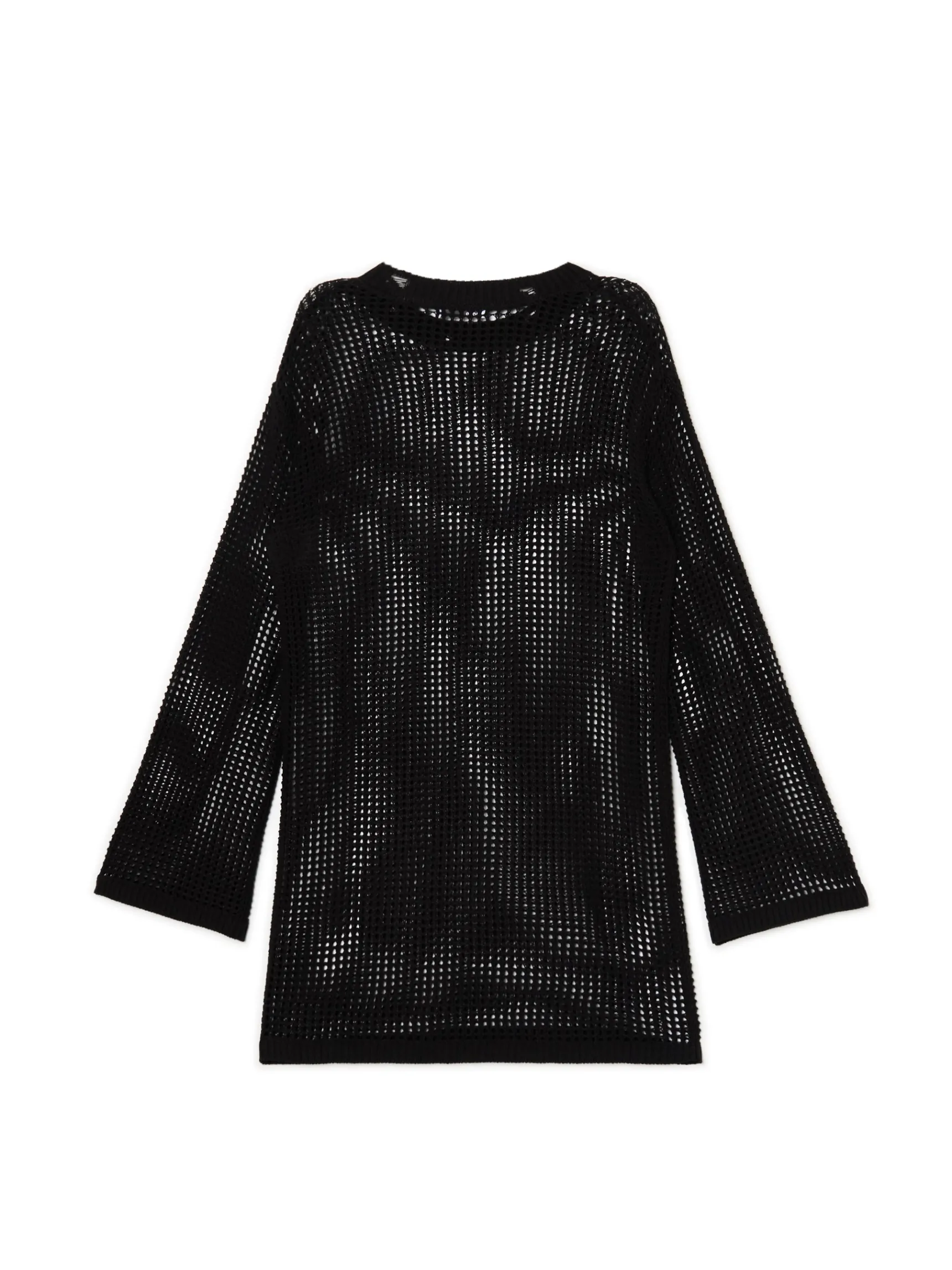 Discount Cropp Czarna ażurowa sukienka czarny