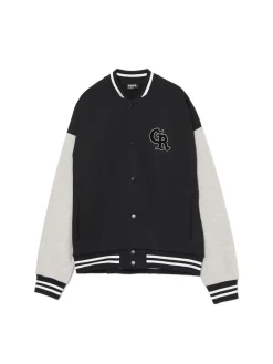 Fashion Cropp Czarna bluza college na zatrzaski czarny