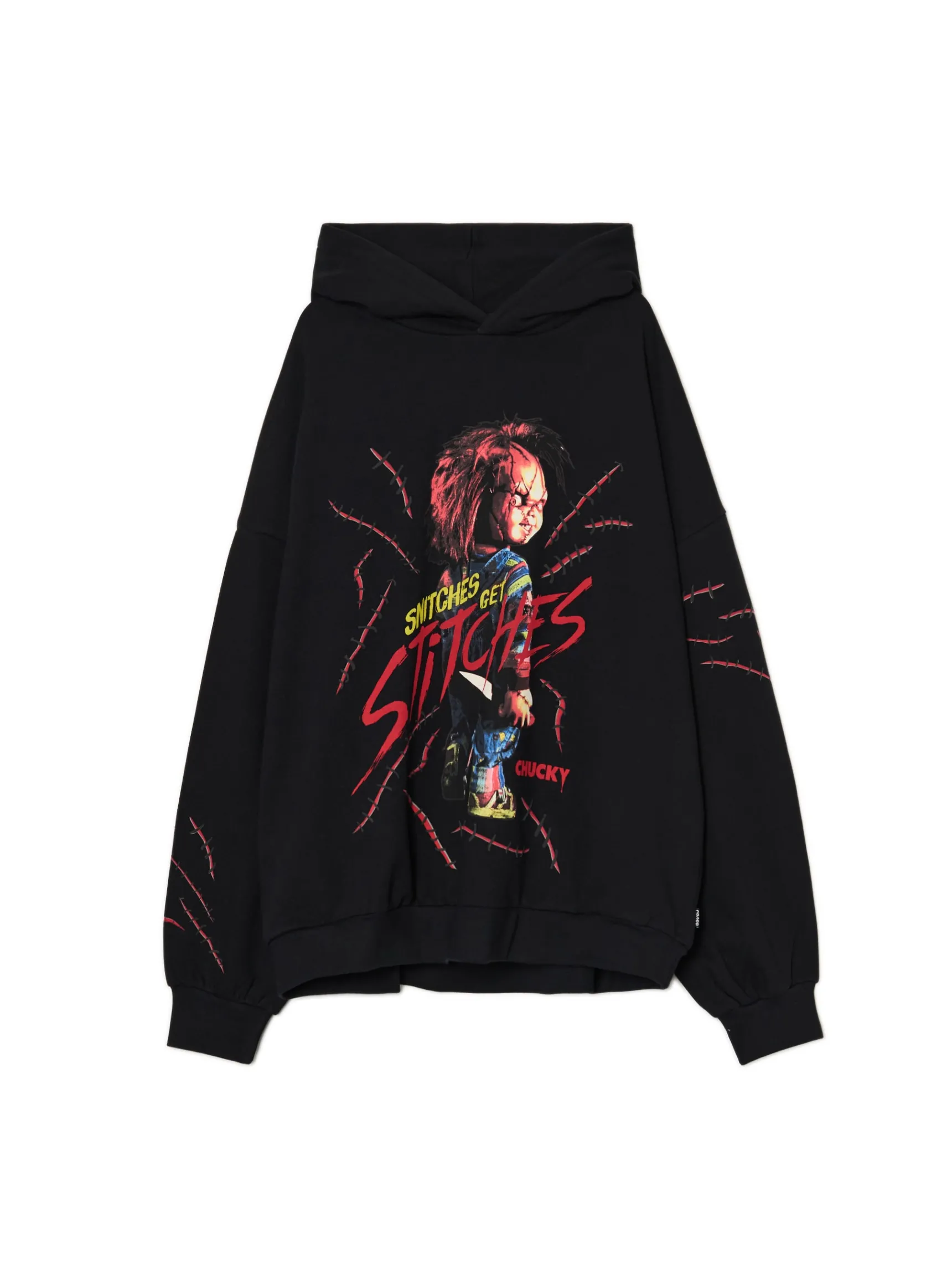 Fashion Cropp Czarna bluza hoddie z Laleczką Chucky czarny