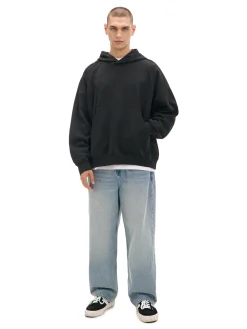 Fashion Cropp Czarna bluza oversize z kapturem czarny