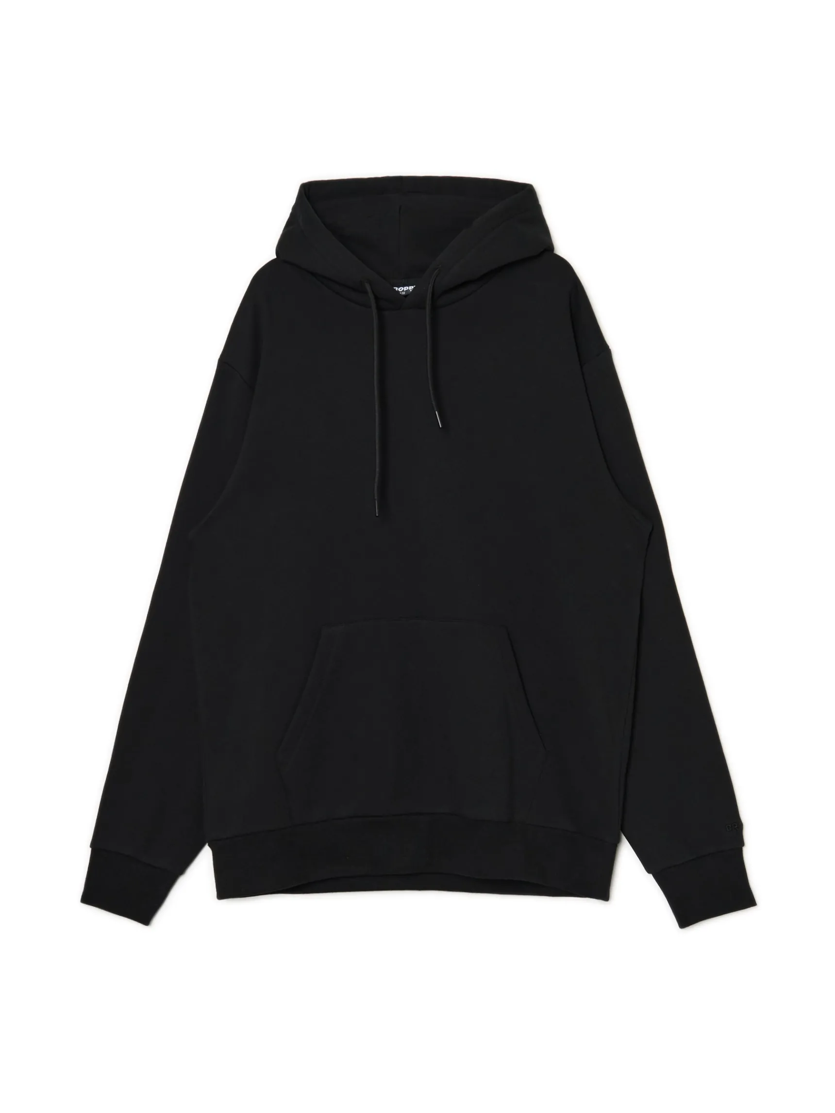 Discount Cropp Czarna bluza regular z kapturem czarny