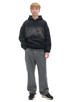 Discount Cropp Czarna bluza z aplikacją czarny