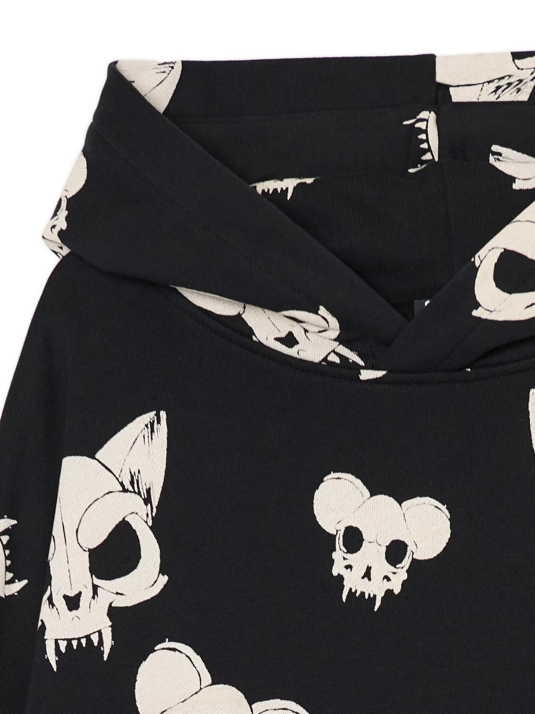 Online Cropp Czarna bluza z czaszkami kotów czarny