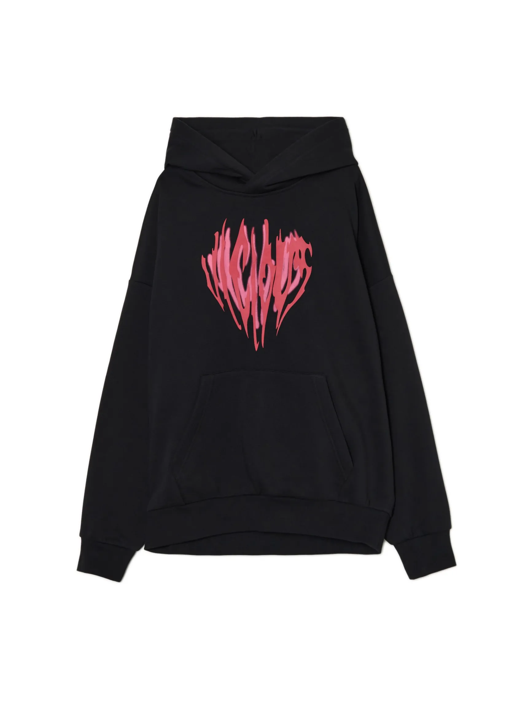 Fashion Cropp Czarna bluza z efektownym nadrukiem UNISEX czarny