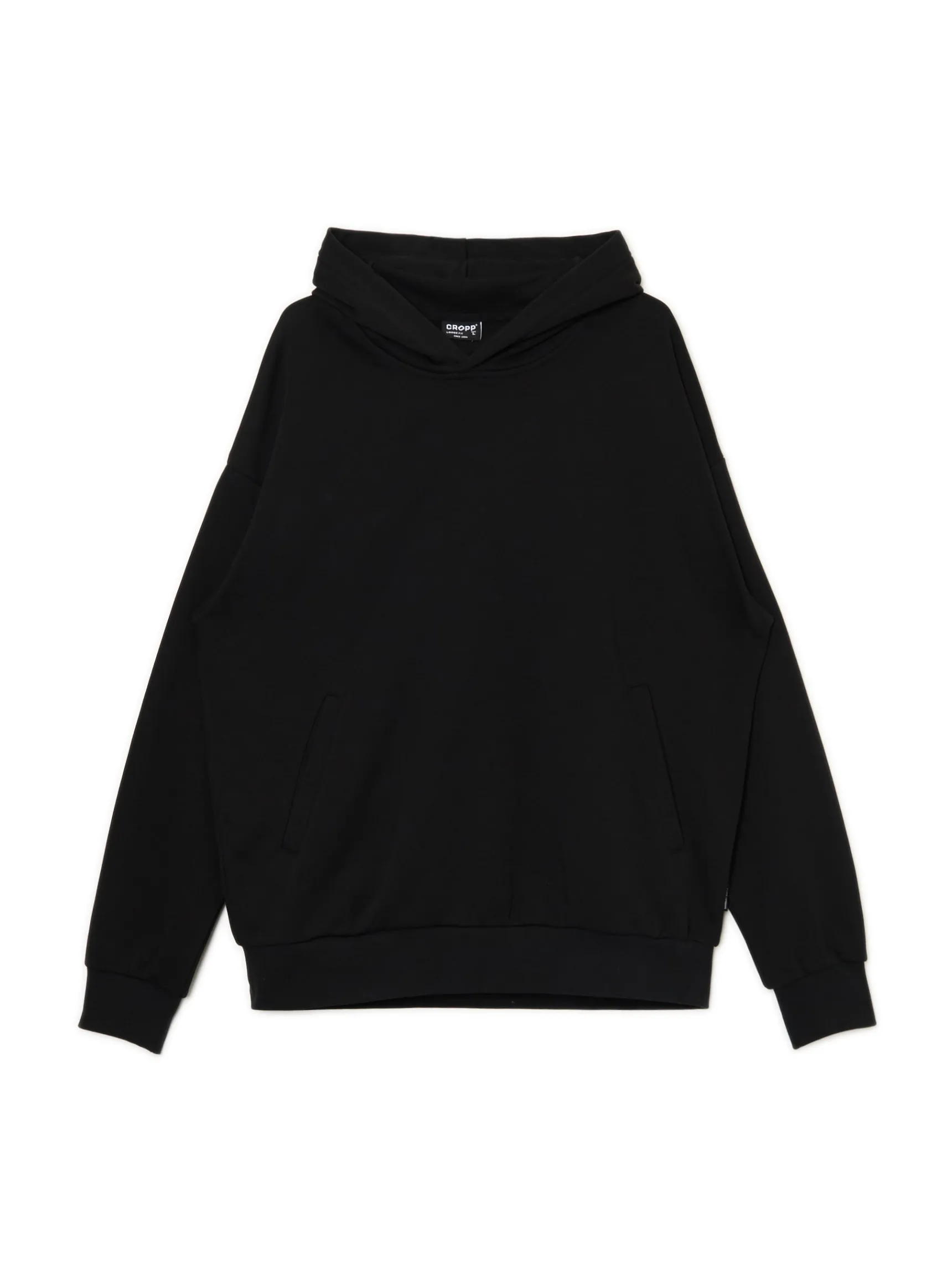 Best Cropp Czarna bluza z kapturem czarny