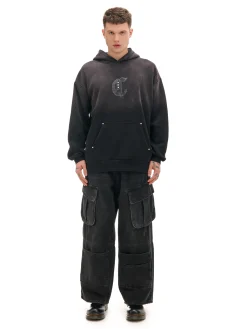 Outlet Cropp Czarna bluza z kapturem czarny