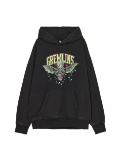 Outlet Cropp Czarna bluza z kapturem Gremliny czarny