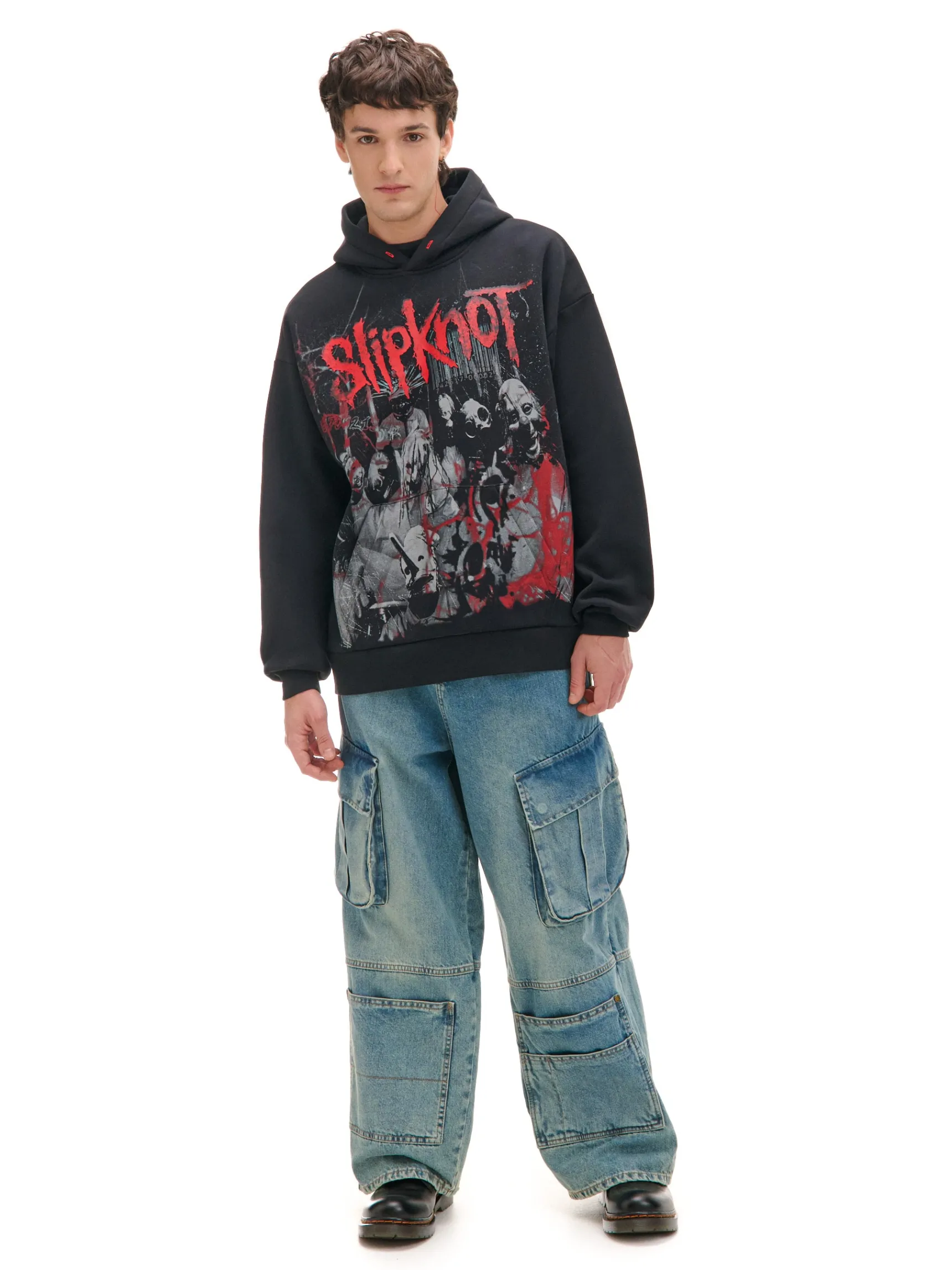 Best Cropp Czarna bluza z kapturem Slipknot czarny