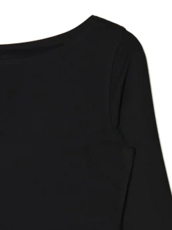 Best Cropp Czarna bluzka longsleeve z wiskozą czarny