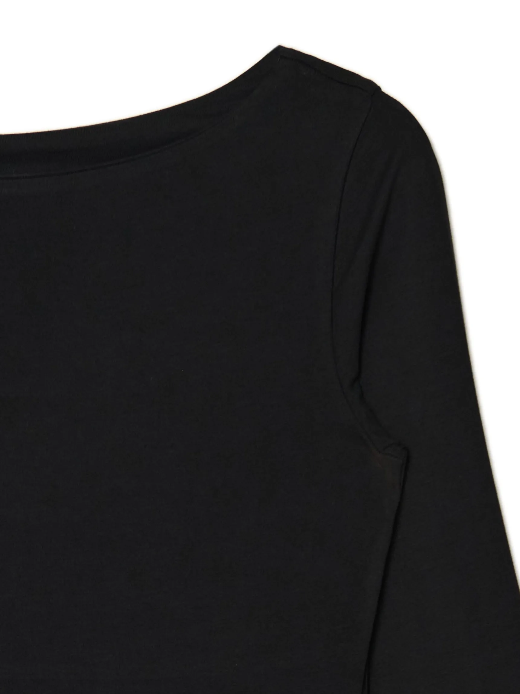 Best Cropp Czarna bluzka longsleeve z wiskozą czarny