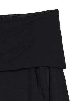 Clearance Cropp Czarna bluzka z hiszpańskim dekoltem czarny