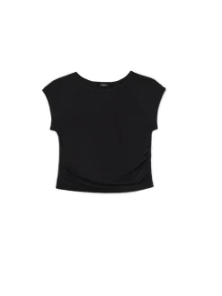 Clearance Cropp Czarna bluzka z marszczeniem czarny