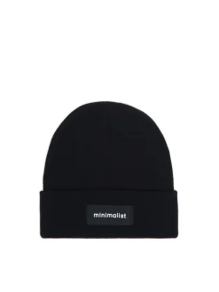Sale Cropp Czarna czapka beanie z naszywką czarny