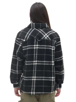 Clearance Cropp Czarna flanelowa koszula z domieszką wełny czarny