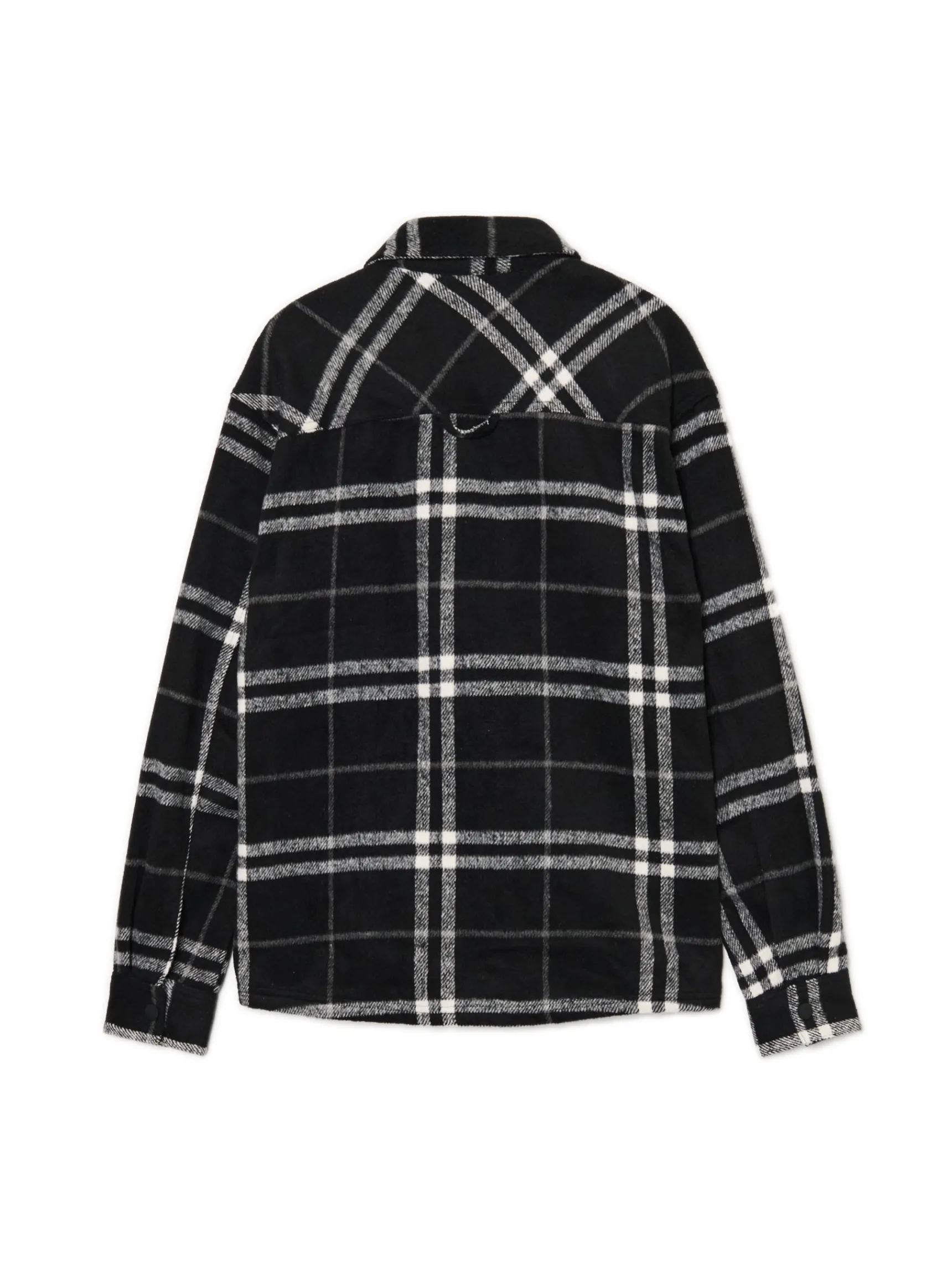Clearance Cropp Czarna flanelowa koszula z domieszką wełny czarny