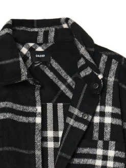 Clearance Cropp Czarna flanelowa koszula z domieszką wełny czarny