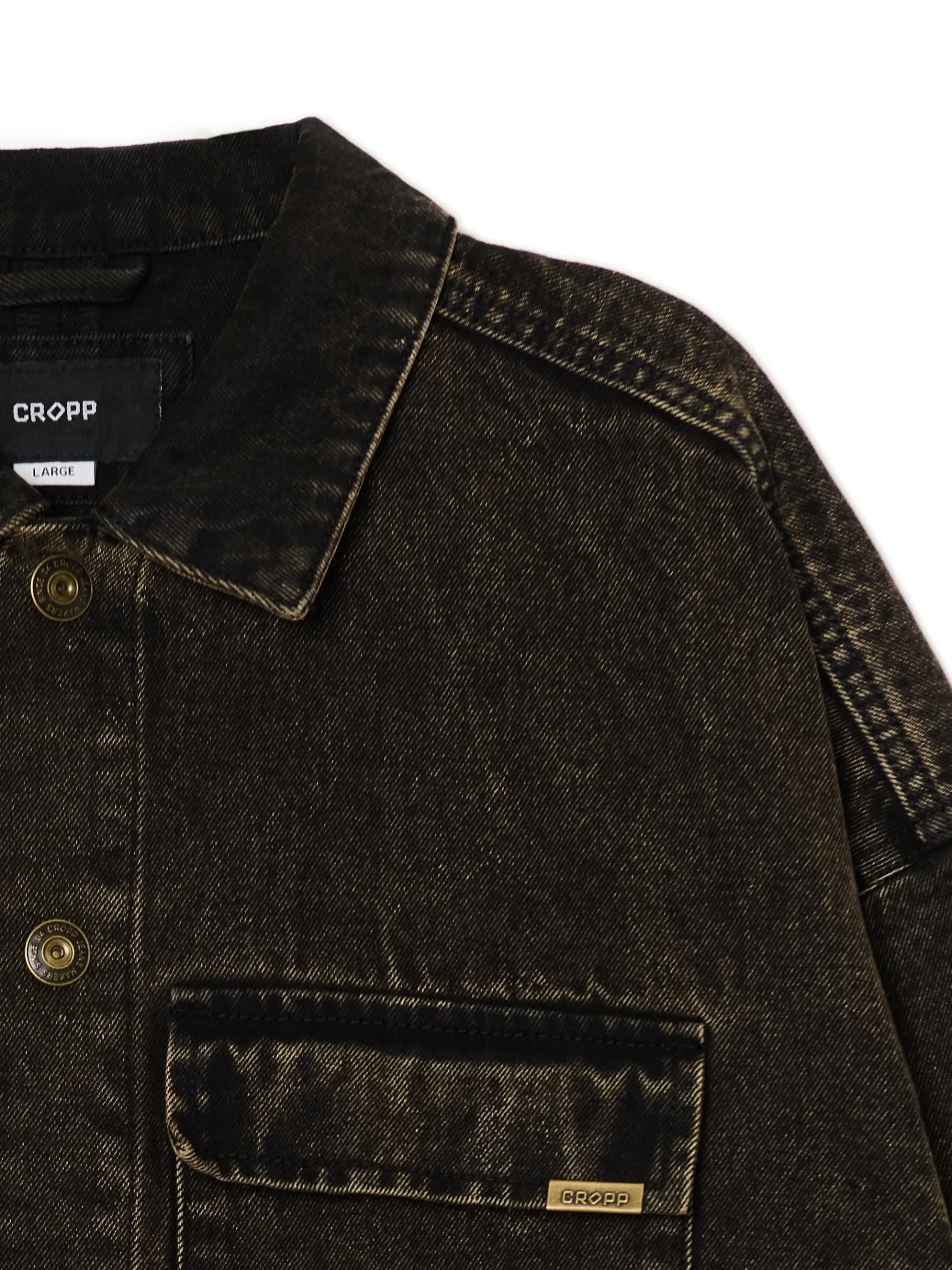 Outlet Cropp Czarna jeansowa kurtka czarny