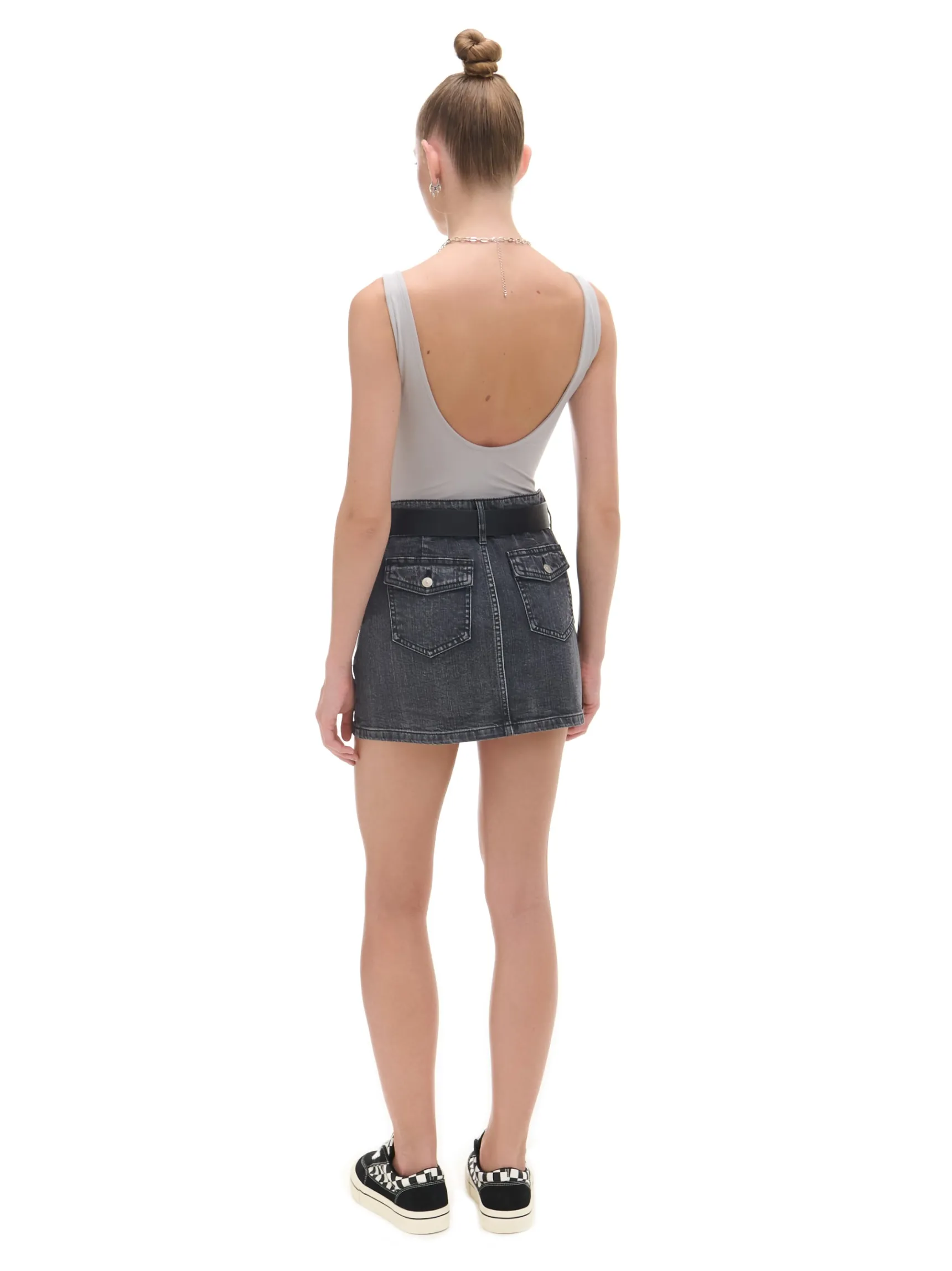 Sale Cropp Czarna jeansowa spódnica mini czarny