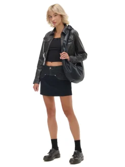 Hot Cropp Czarna jeansowa spódnica mini szary