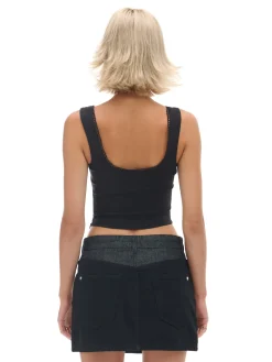 Hot Cropp Czarna jeansowa spódnica mini szary