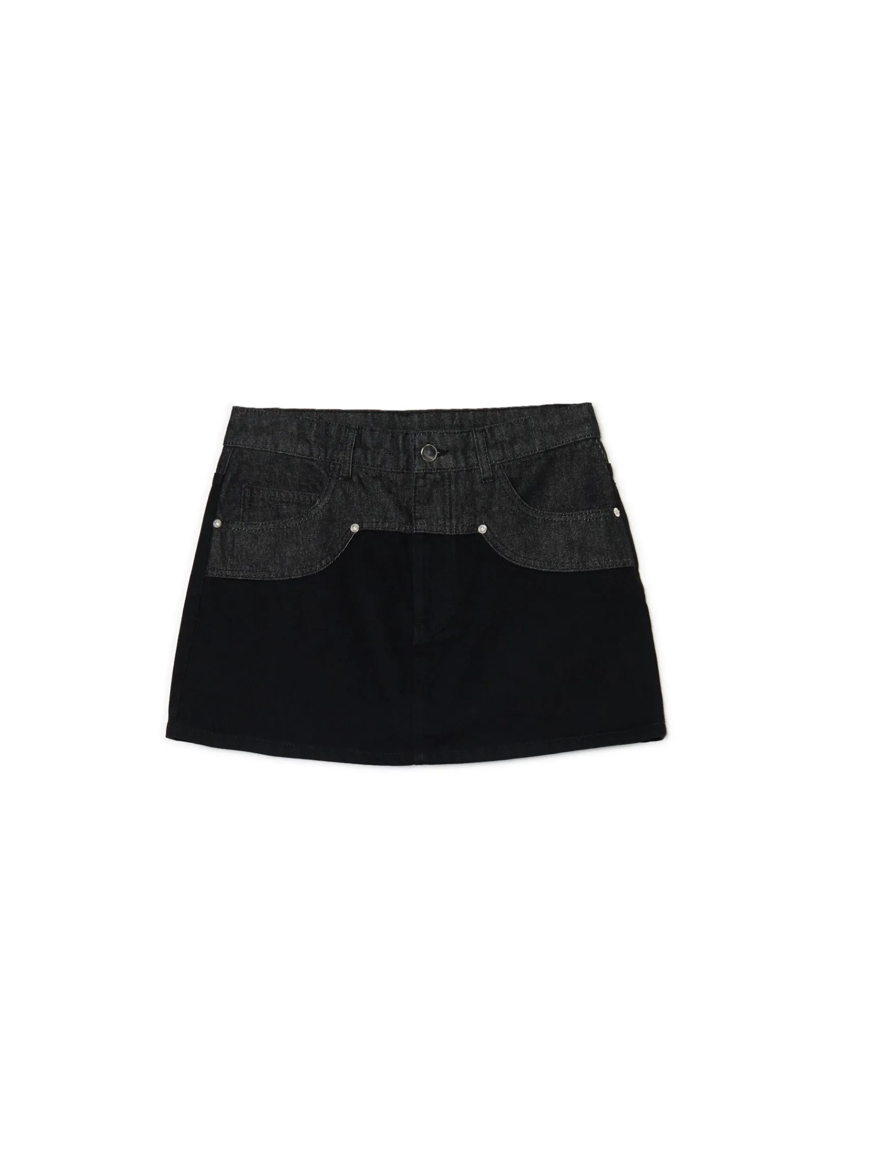 Hot Cropp Czarna jeansowa spódnica mini szary