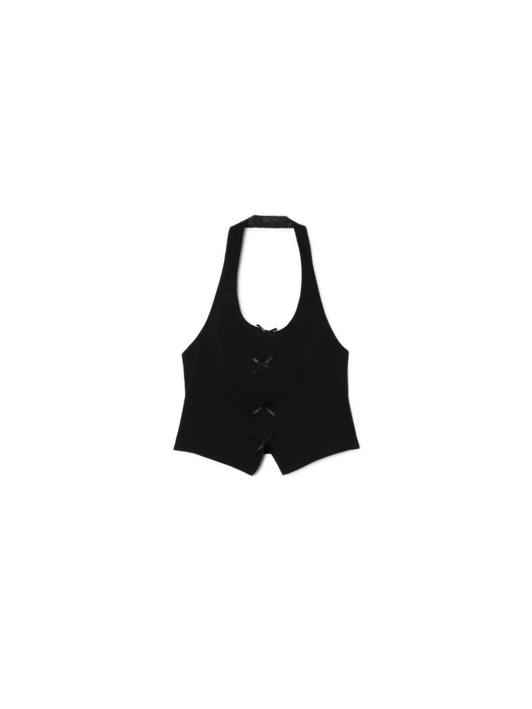Hot Cropp Czarna kamizelka bez rękawów czarny