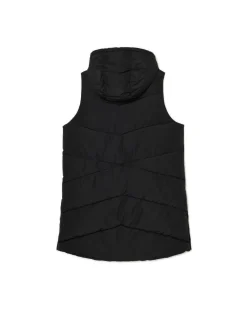 Discount Cropp Czarna kamizelka puffer z kapturem czarny