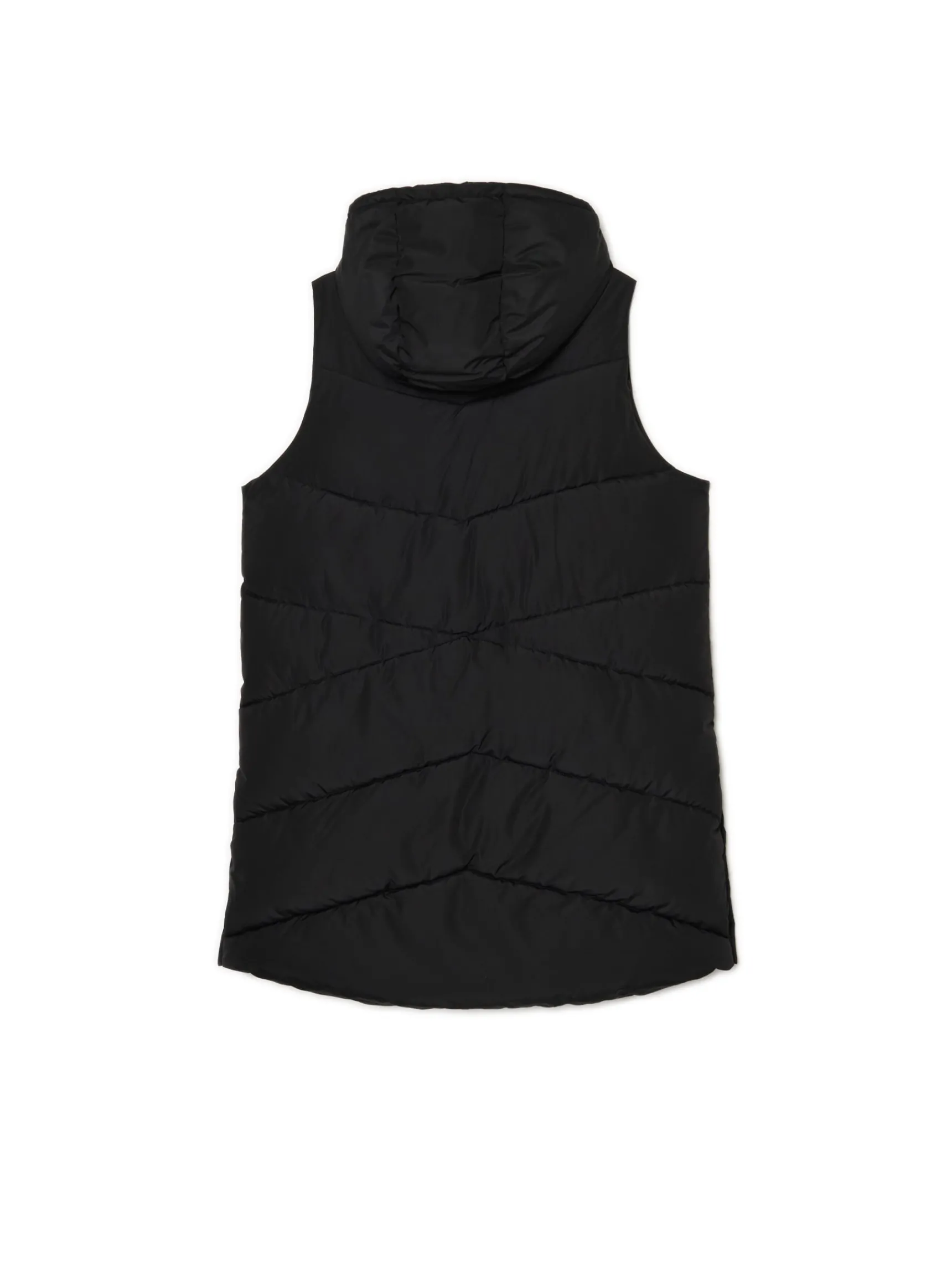 Discount Cropp Czarna kamizelka puffer z kapturem czarny