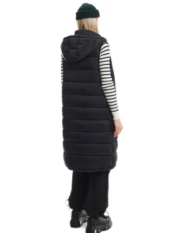 Fashion Cropp Czarna kamizelka puffer z kapturem czarny