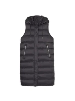 Fashion Cropp Czarna kamizelka puffer z kapturem czarny