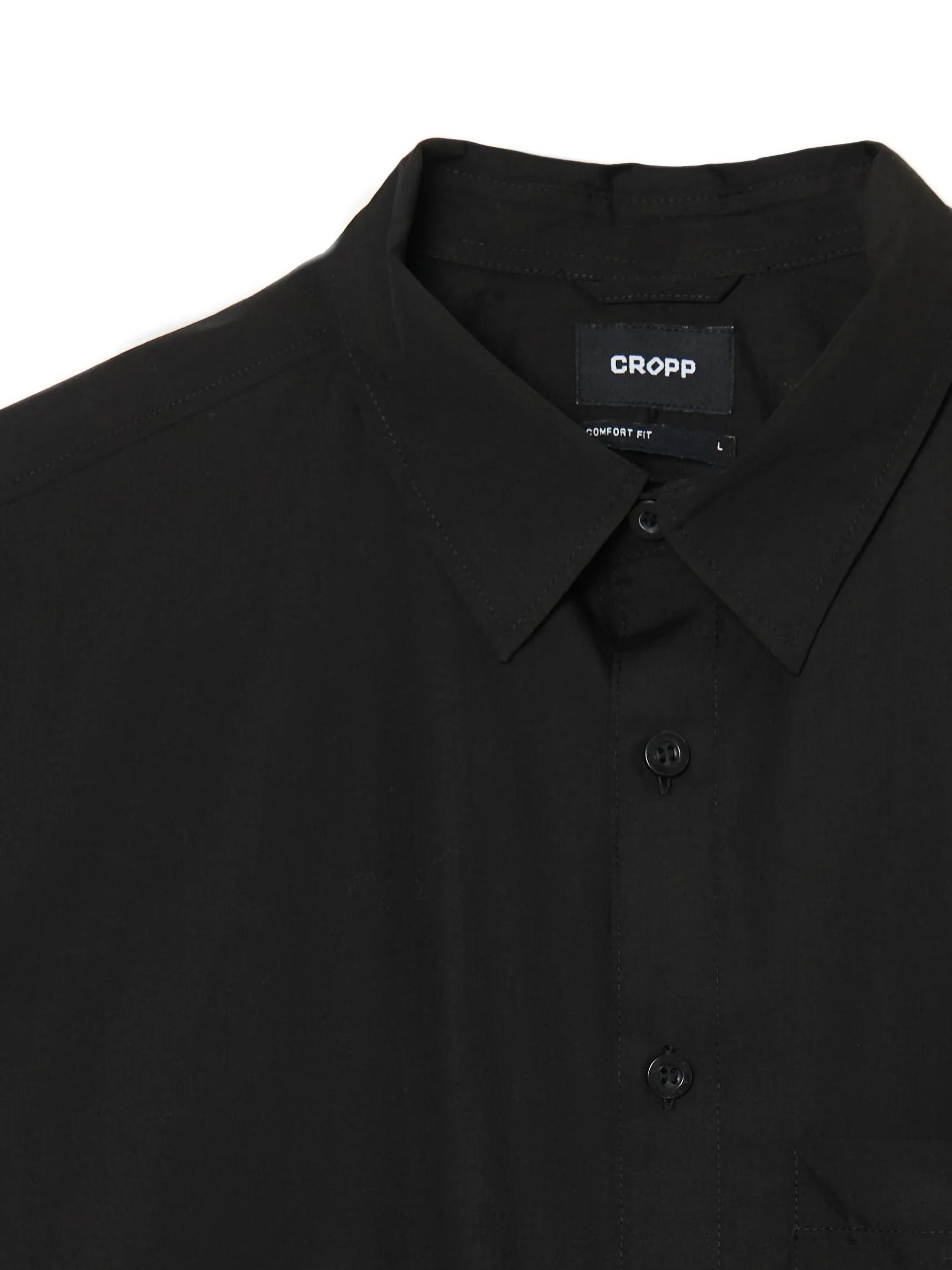 Clearance Cropp Czarna koszula z haftem czarny