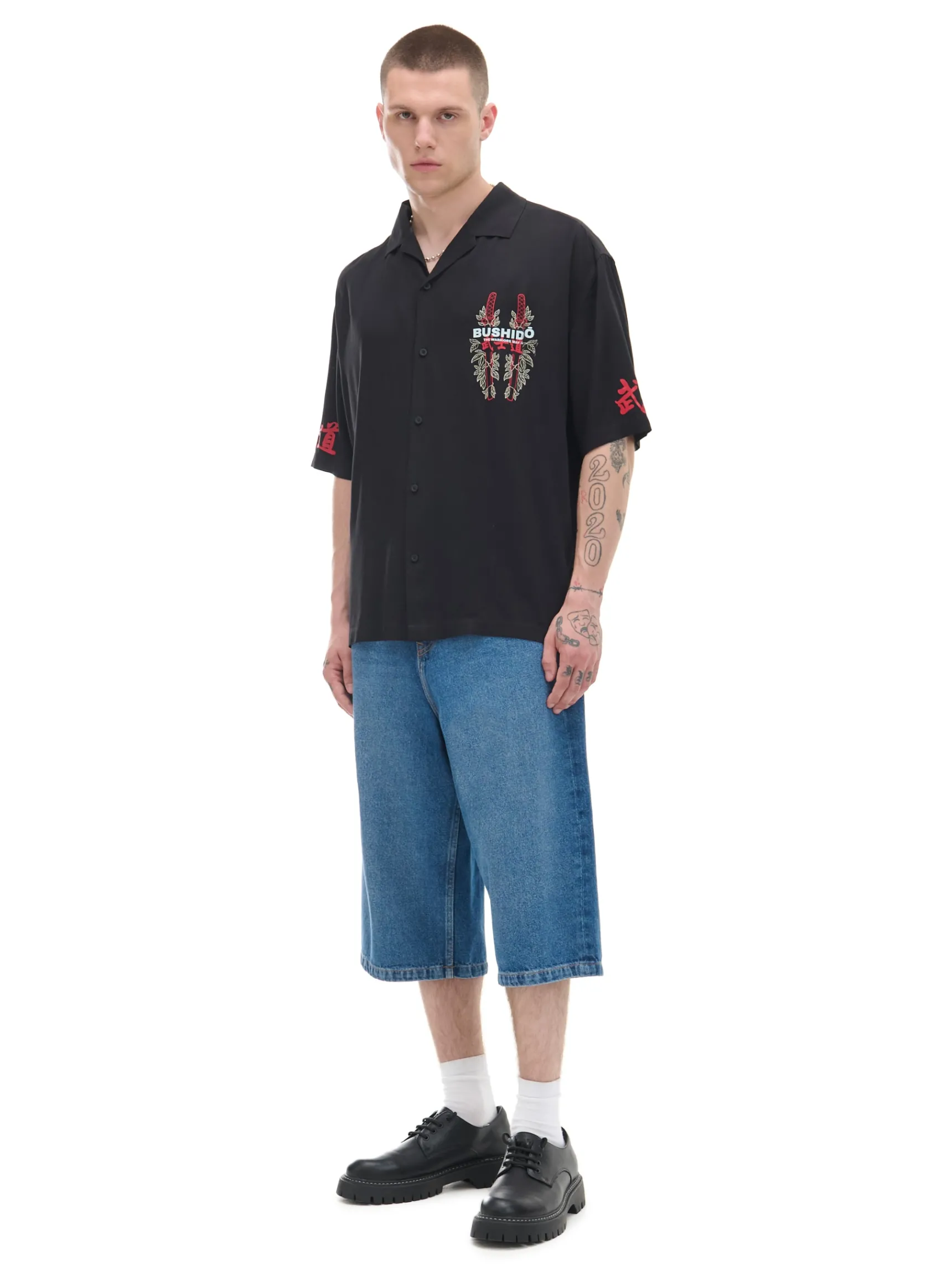 Online Cropp Czarna koszula z krótkim rękawem czarny