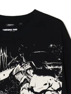 Clearance Cropp Czarna koszulka Chainsaw Man czarny