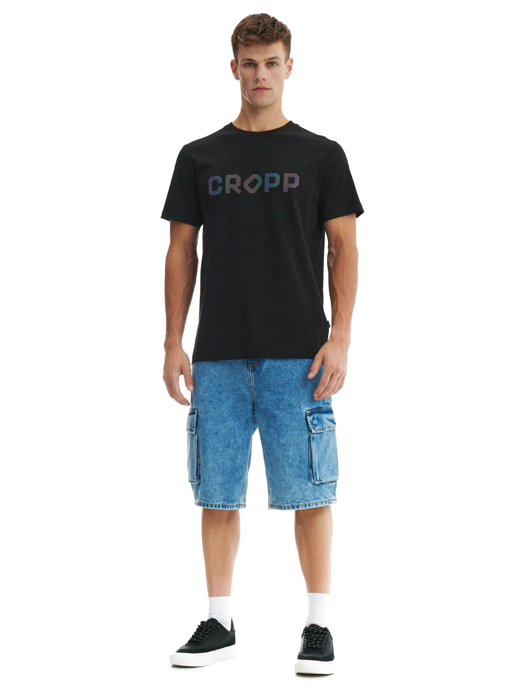 Outlet Cropp Czarna koszulka czarny