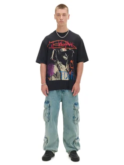 Discount Cropp Czarna koszulka Lil Wayne czarny