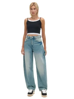 Discount Cropp Czarna koszulka z białymi wstawkami czarny