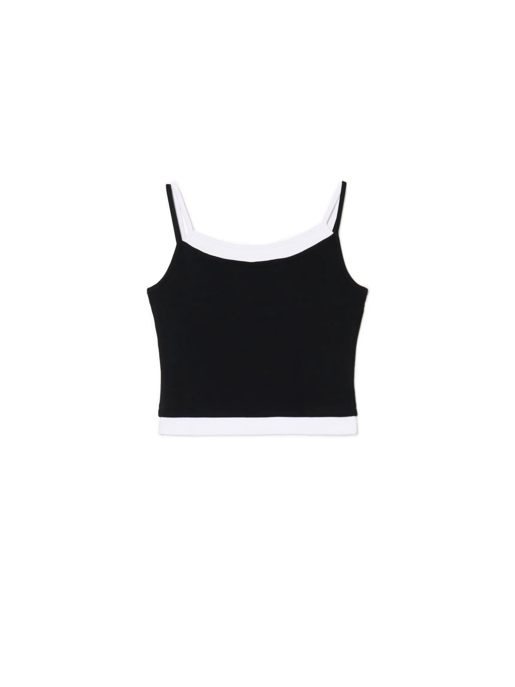 Discount Cropp Czarna koszulka z białymi wstawkami czarny