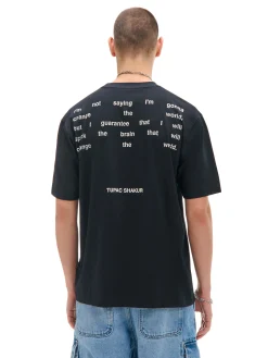 New Cropp Czarna koszulka z nadrukiem Tupac Shakur czarny