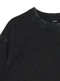 Fashion Cropp Czarna koszulka z surowym wykończeniem czarny