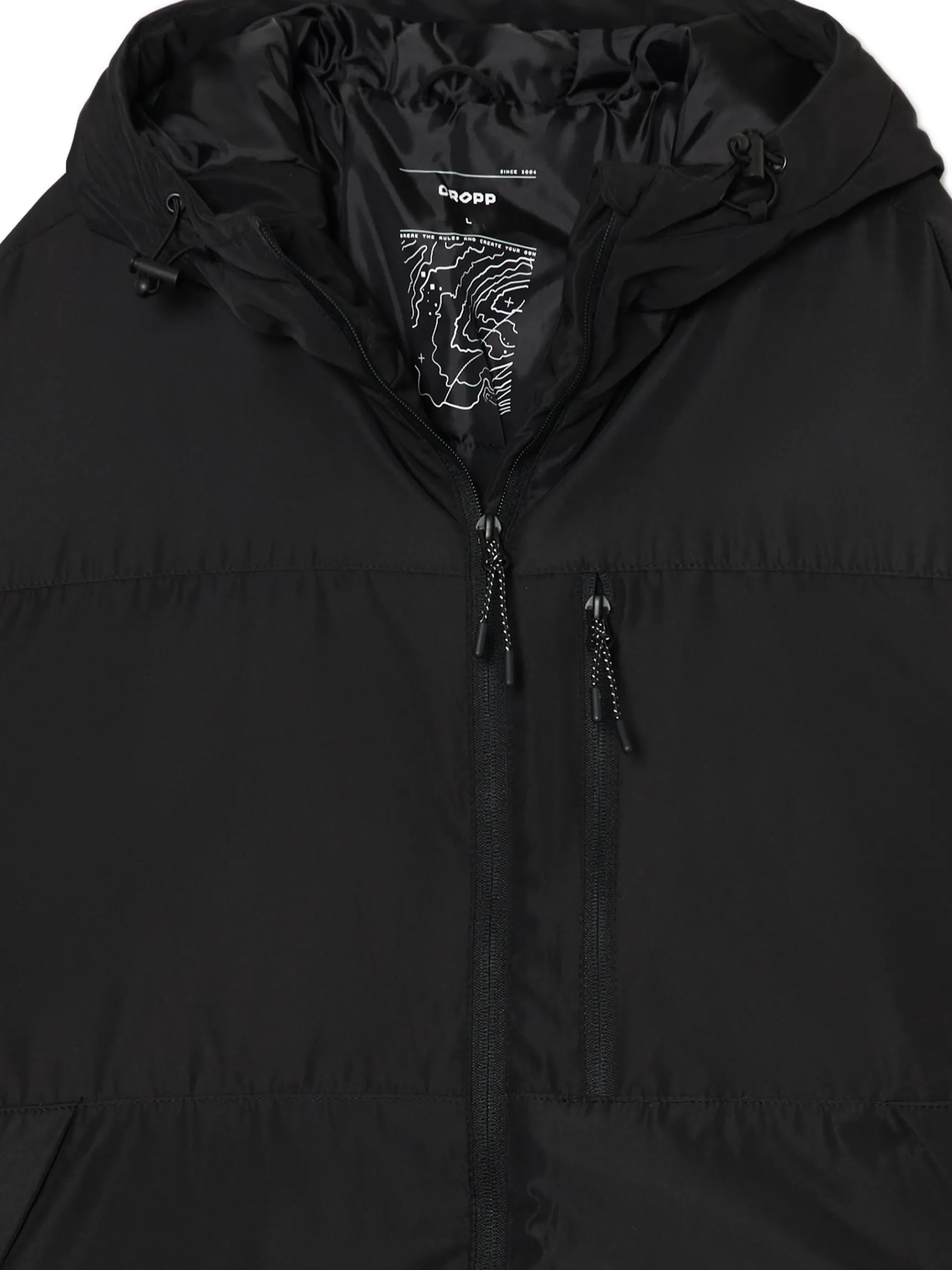 Best Cropp Czarna kurtka basic z kapturem czarny
