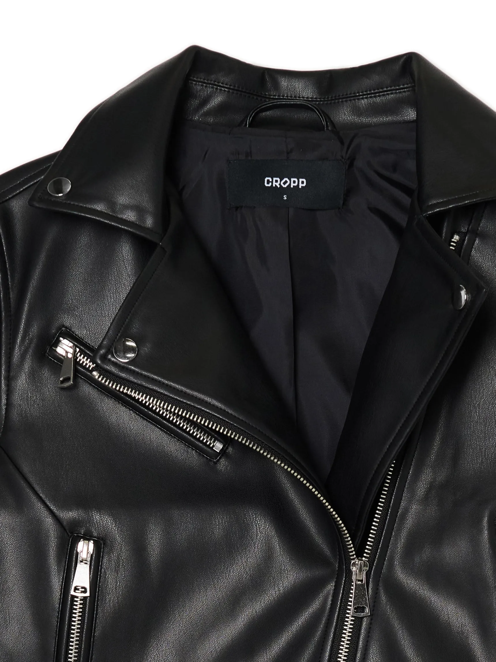 Fashion Cropp Czarna kurtka biker czarny