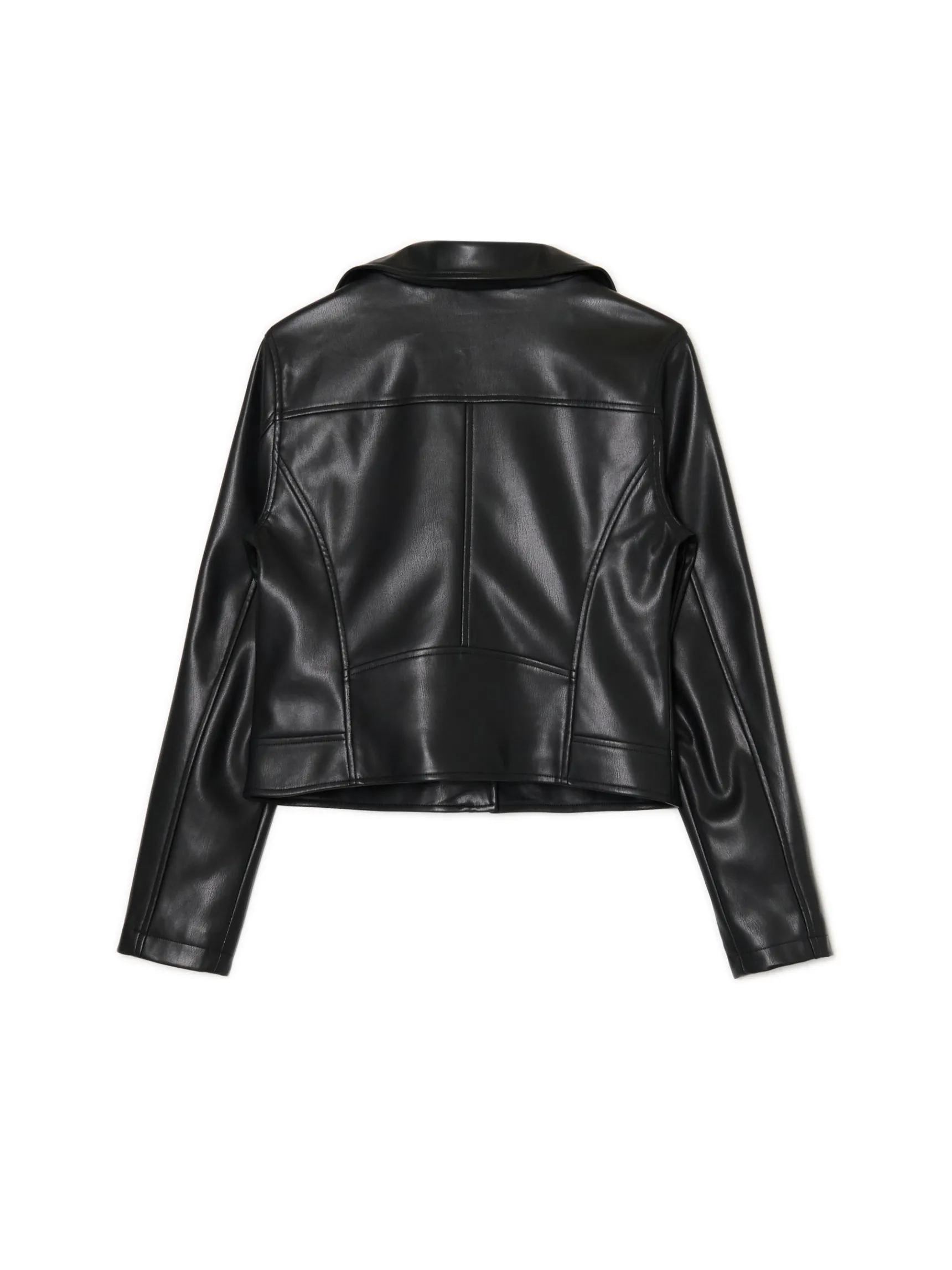 Fashion Cropp Czarna kurtka biker czarny