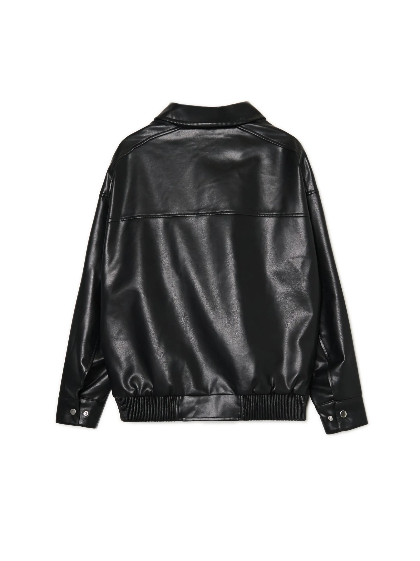Online Cropp Czarna kurtka bomber ze sztucznej skóry czarny