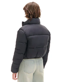Best Cropp Czarna kurtka puffer czarny
