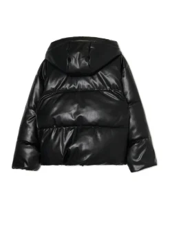 Hot Cropp Czarna kurtka puffer z kapturem czarny